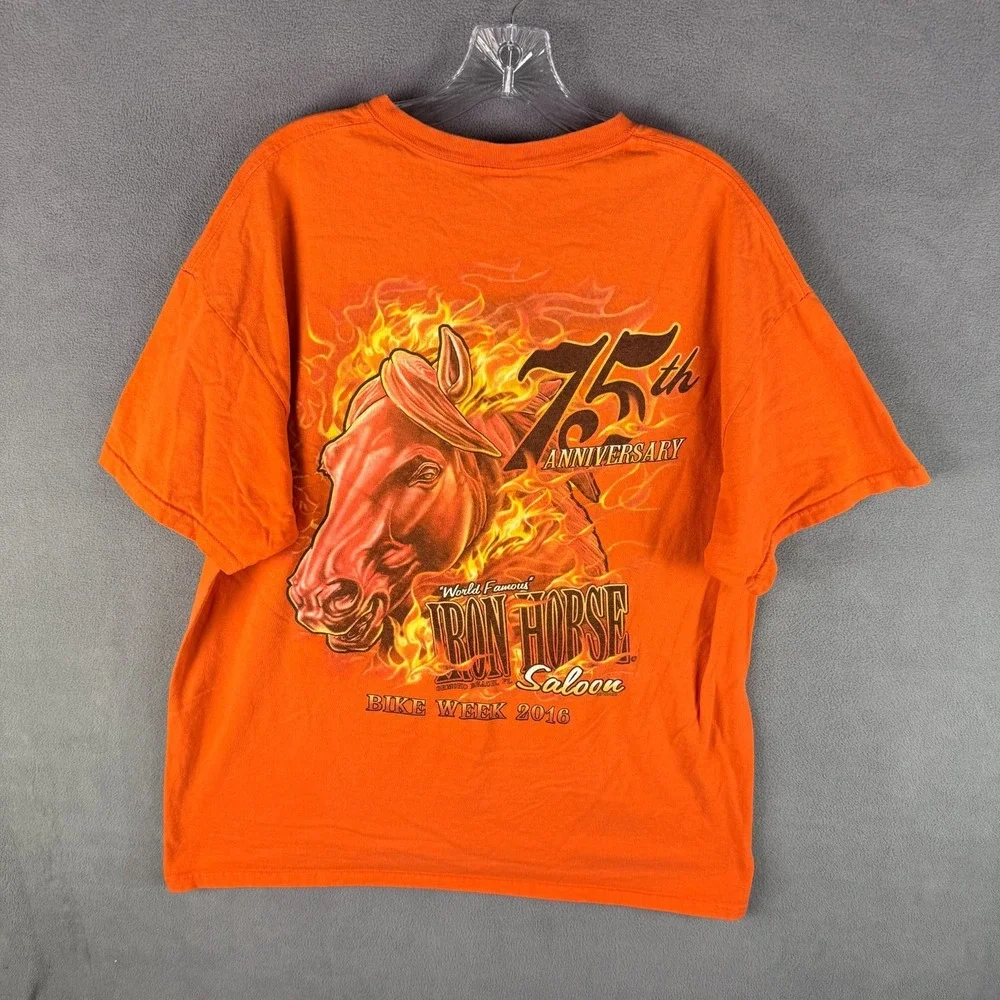 Y2K Iron Horse Saloon Mens T Shirt‎ Motorcycle 2016 Daytona 75th Ann XL